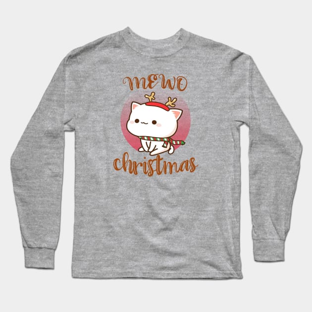 Mewo christmas t-shirt new year Long Sleeve T-Shirt by cloud